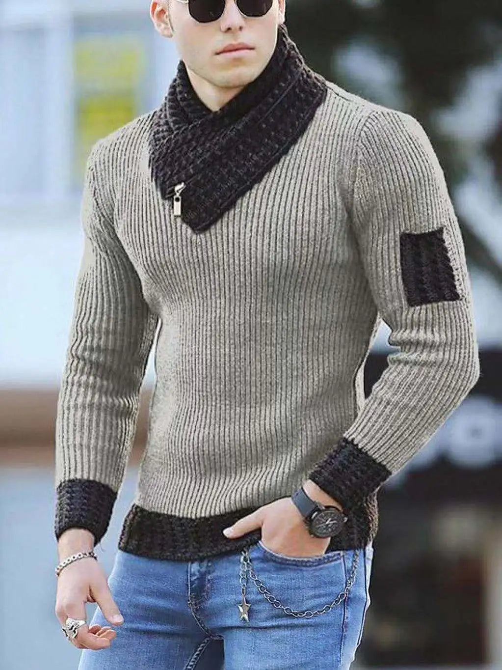 Sammy Jackson™ Casual Trui | Vintage wollen trui met hoge kraag