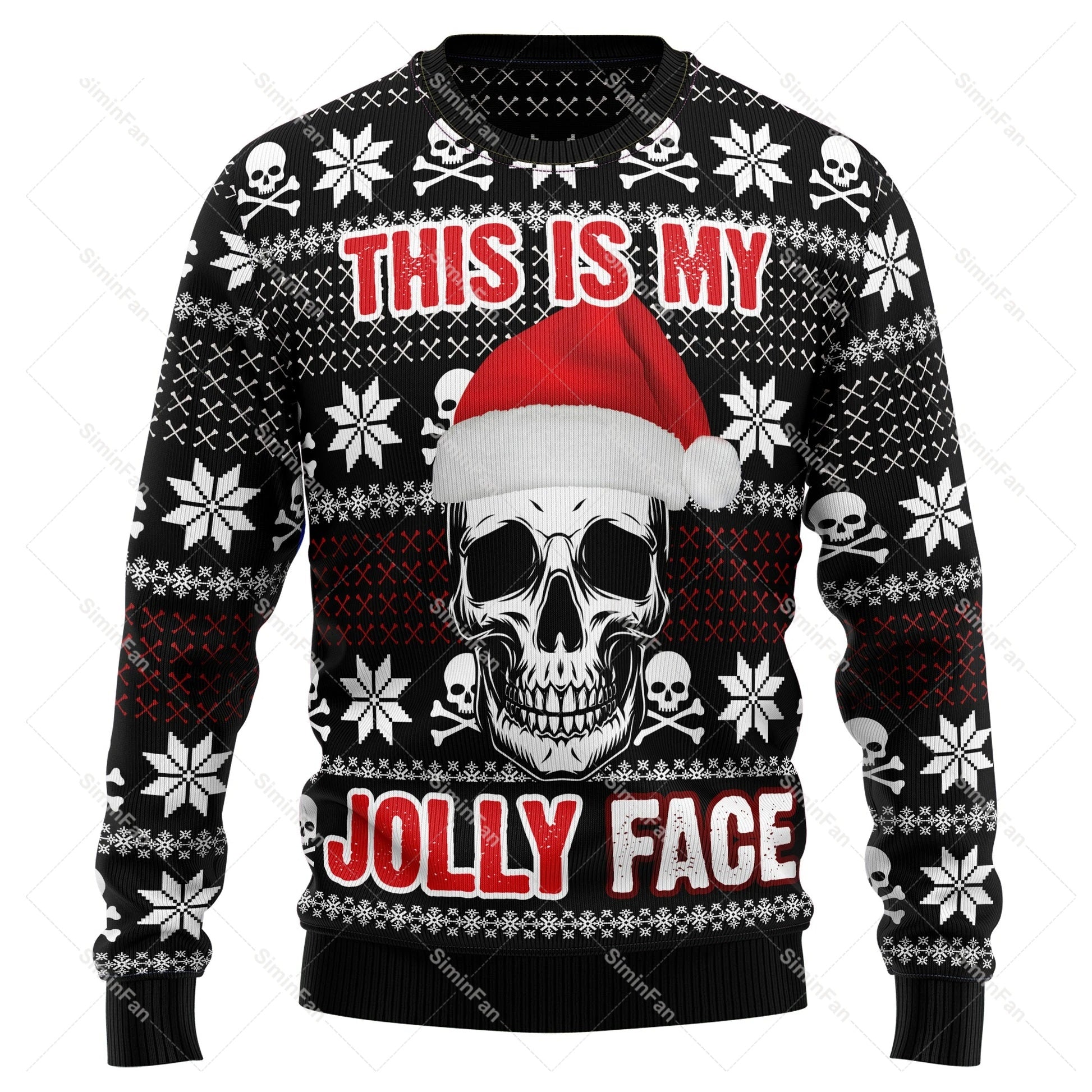 Sammy Jackson™ GrungeFest Kersttrui | Trui met schedelprint