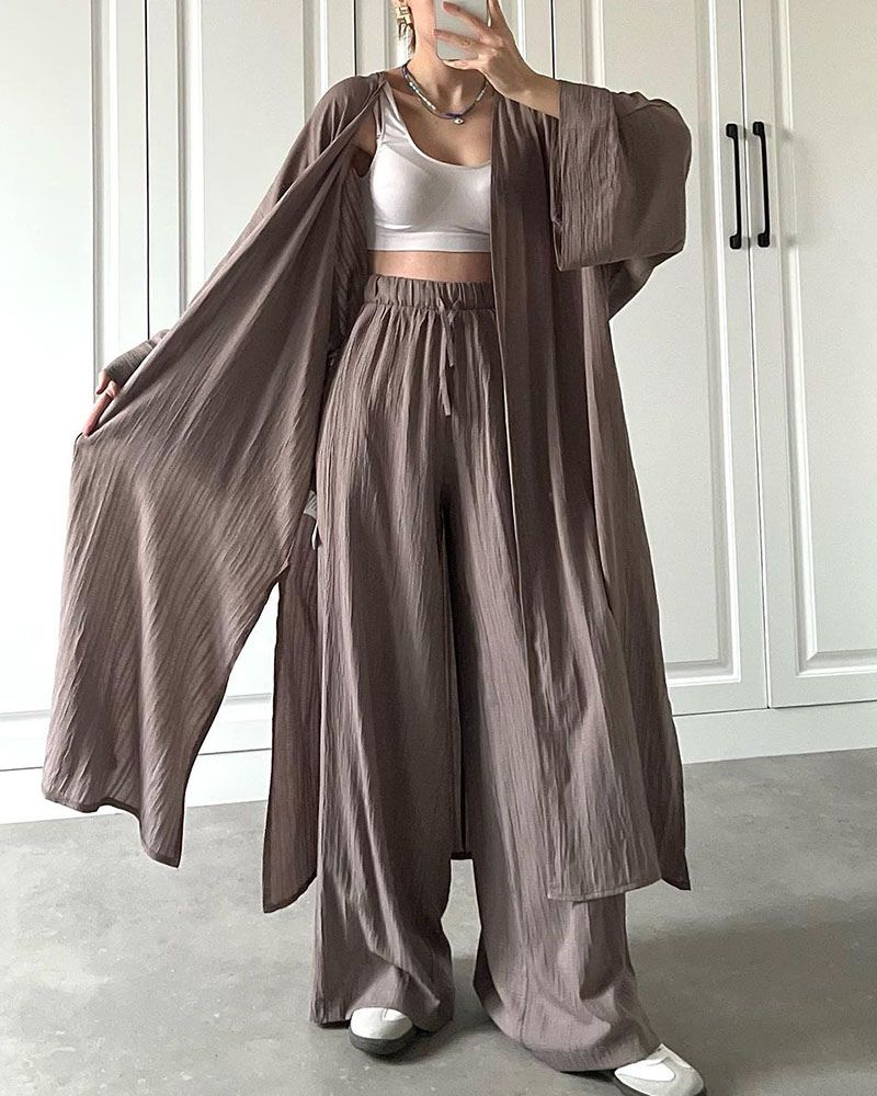 Casual twee-deel set voor dames met vest en broek - Thalia