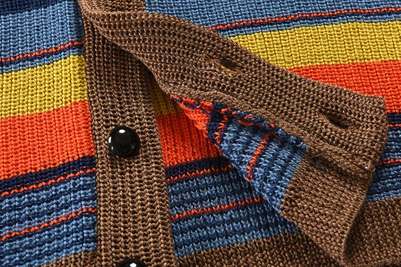 Sammy Jackson™ Siebe Gebreid Vest | Trendy meerkleurig vest met knopen