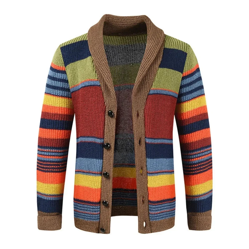 Sammy Jackson™ Siebe Gebreid Vest | Trendy meerkleurig vest met knopen