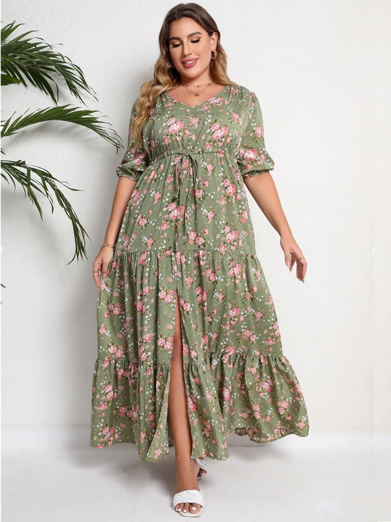 Sammy Jackson™ Marga Plus-Size Zomerjurk | Stijlvol & Fleurig