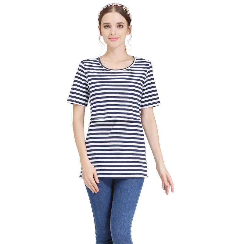 Sammy Jackson™ Kristel Voedingsshirt | Gestreept & Casual