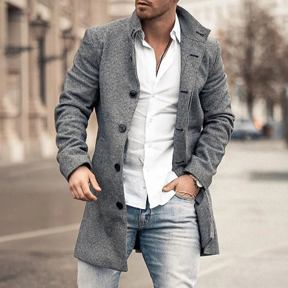 Sammy Jackson™ Long Jacket | Casual winterjas met knoopsluiting