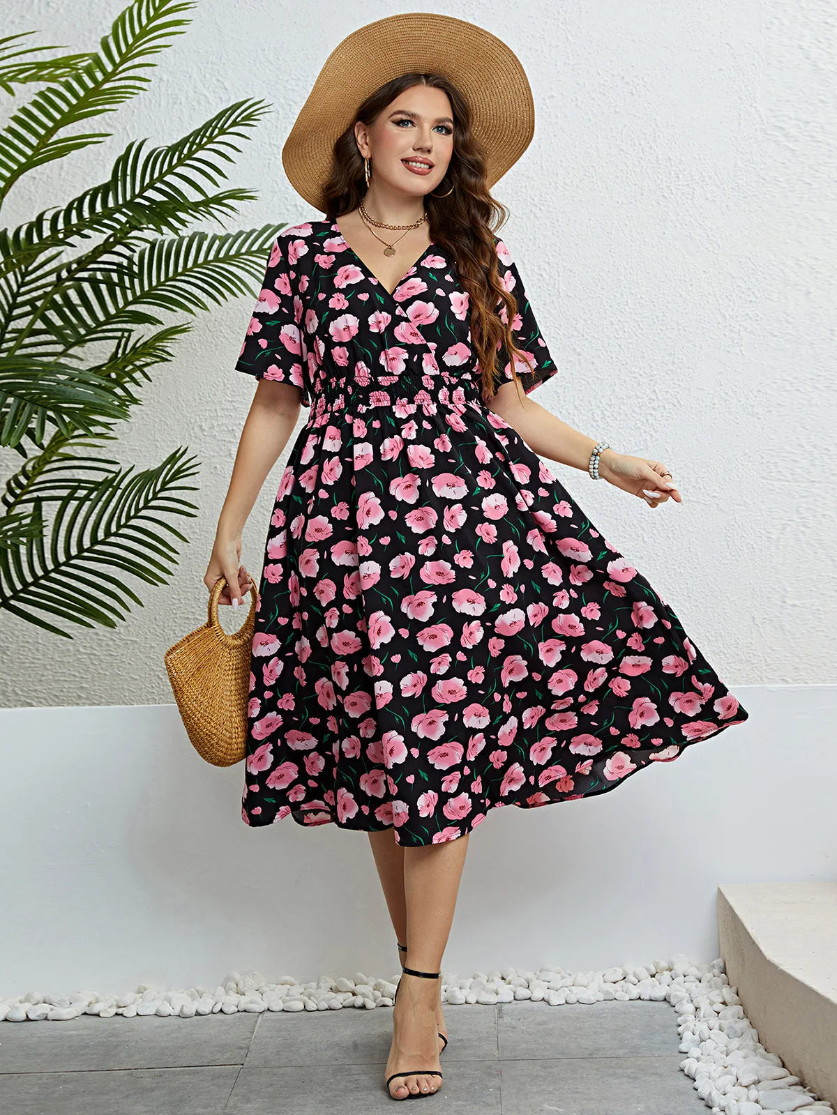 Sammy Jackson™ Meredith Plus-Size Jurk | Zomers & Vrolijk
