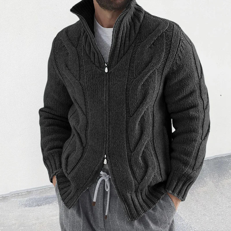 Sammy Jackson™ Sven Vest | Gebreid vest met hoge kraag en ritssluiting