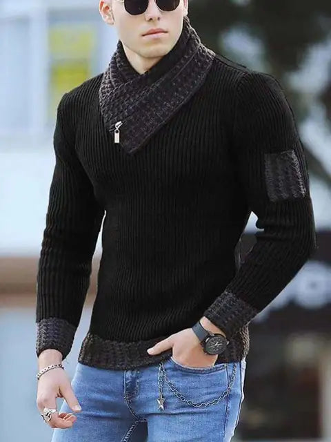 Sammy Jackson™ Casual Trui | Vintage wollen trui met hoge kraag