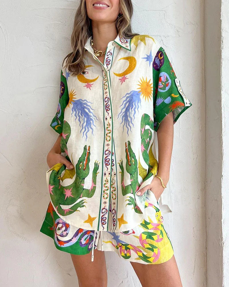 Tweedelige zomer set voor dames met kleur en comfort - Mira