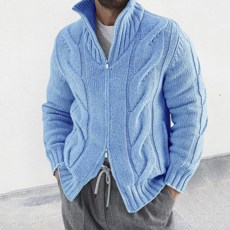 Sammy Jackson™ Sven Vest | Gebreid vest met hoge kraag en ritssluiting