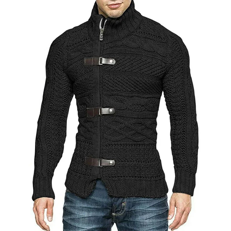 Sammy Jackson™ Boaz Urban Vest | Gebreid vest met leren accenten