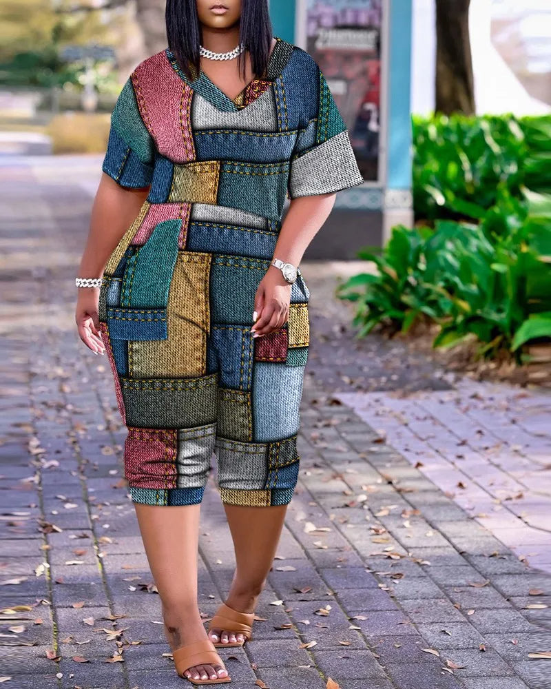 Sammy Jackson™ Aafke Plus Size Playsuit | Kleurrijk & Stijlvol