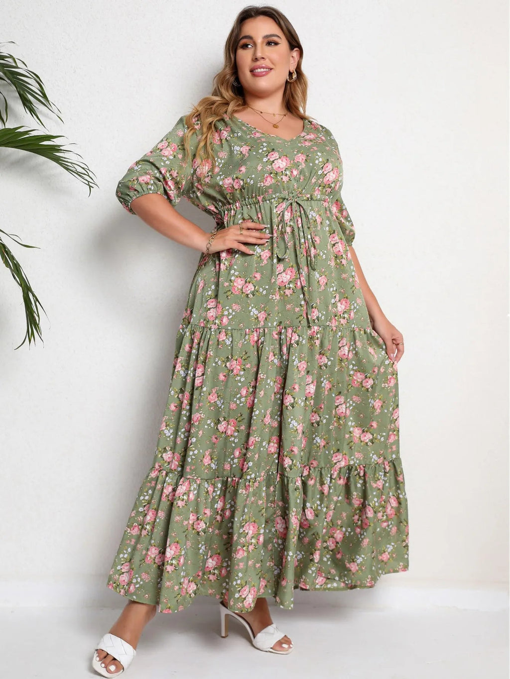 Sammy Jackson™ Marga Plus-Size Zomerjurk | Stijlvol & Fleurig