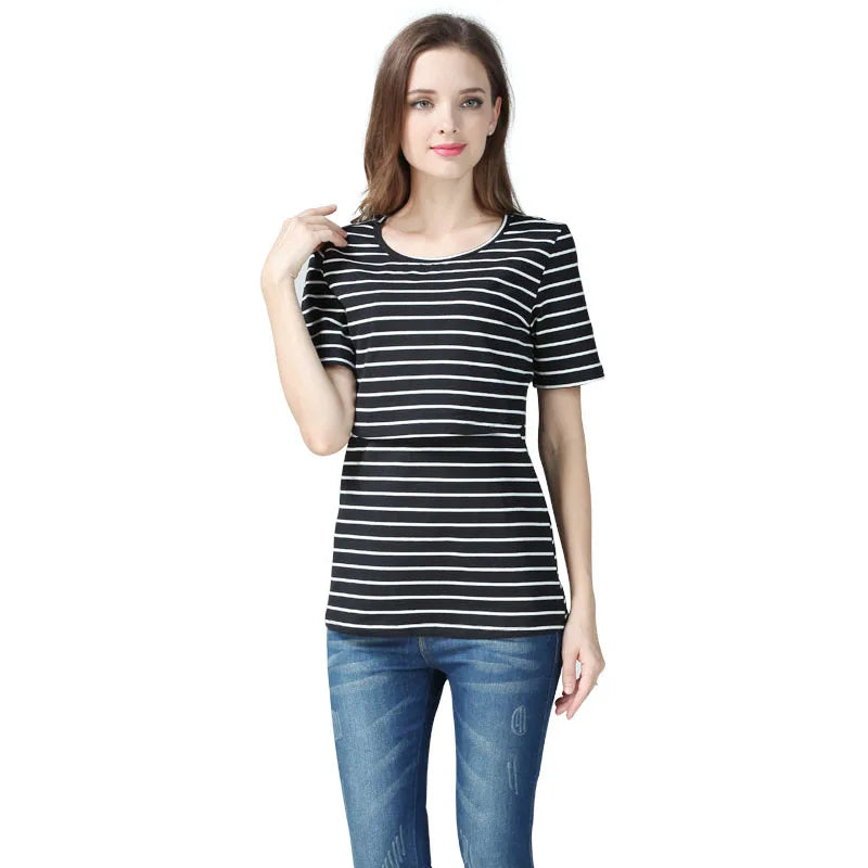 Sammy Jackson™ Kristel Voedingsshirt | Gestreept & Casual