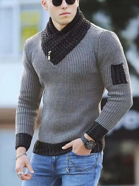 Sammy Jackson™ Casual Trui | Vintage wollen trui met hoge kraag