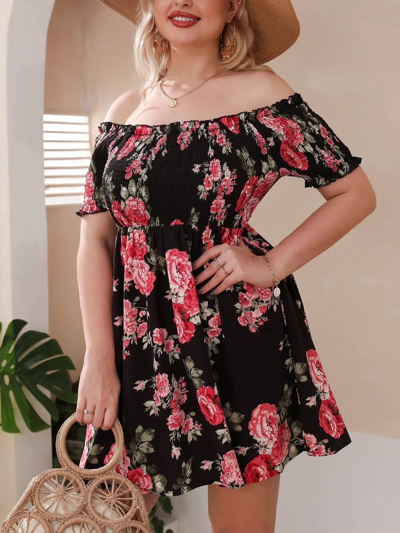 Sammy Jackson™ Lolita Off-Shoulder Zomerjurk | Stijlvol & Fleurig