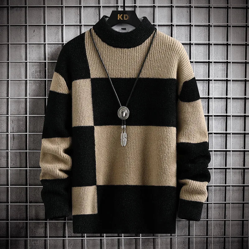 Sammy Jackson™ Color Patch Trui | Geruite gebreide trui