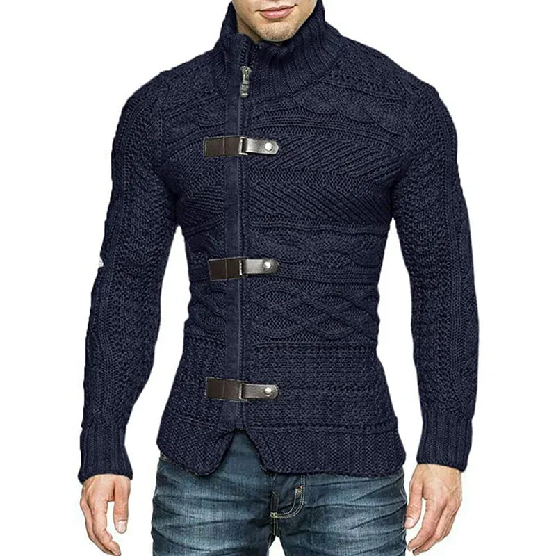 Sammy Jackson™ Boaz Urban Vest | Gebreid vest met leren accenten