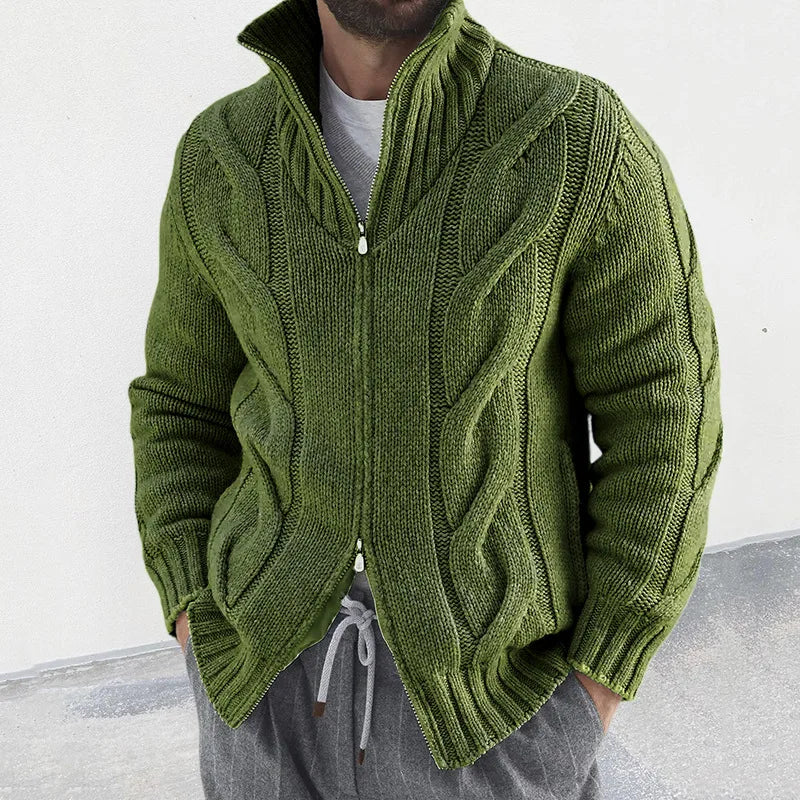 Sammy Jackson™ Sven Vest | Gebreid vest met hoge kraag en ritssluiting