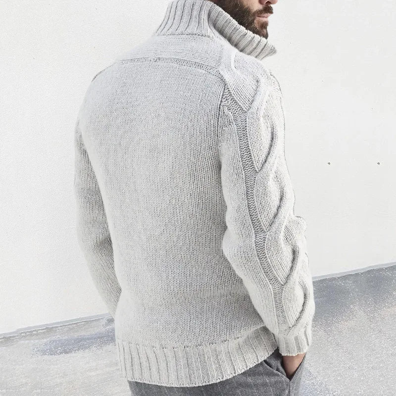Sammy Jackson™ Sven Vest | Gebreid vest met hoge kraag en ritssluiting