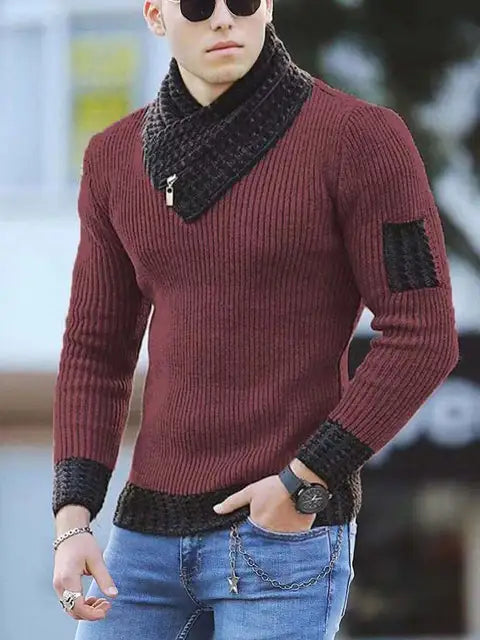 Sammy Jackson™ Casual Trui | Vintage wollen trui met hoge kraag