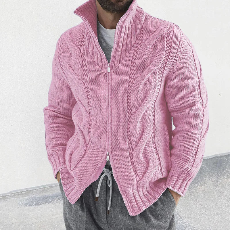 Sammy Jackson™ Sven Vest | Gebreid vest met hoge kraag en ritssluiting