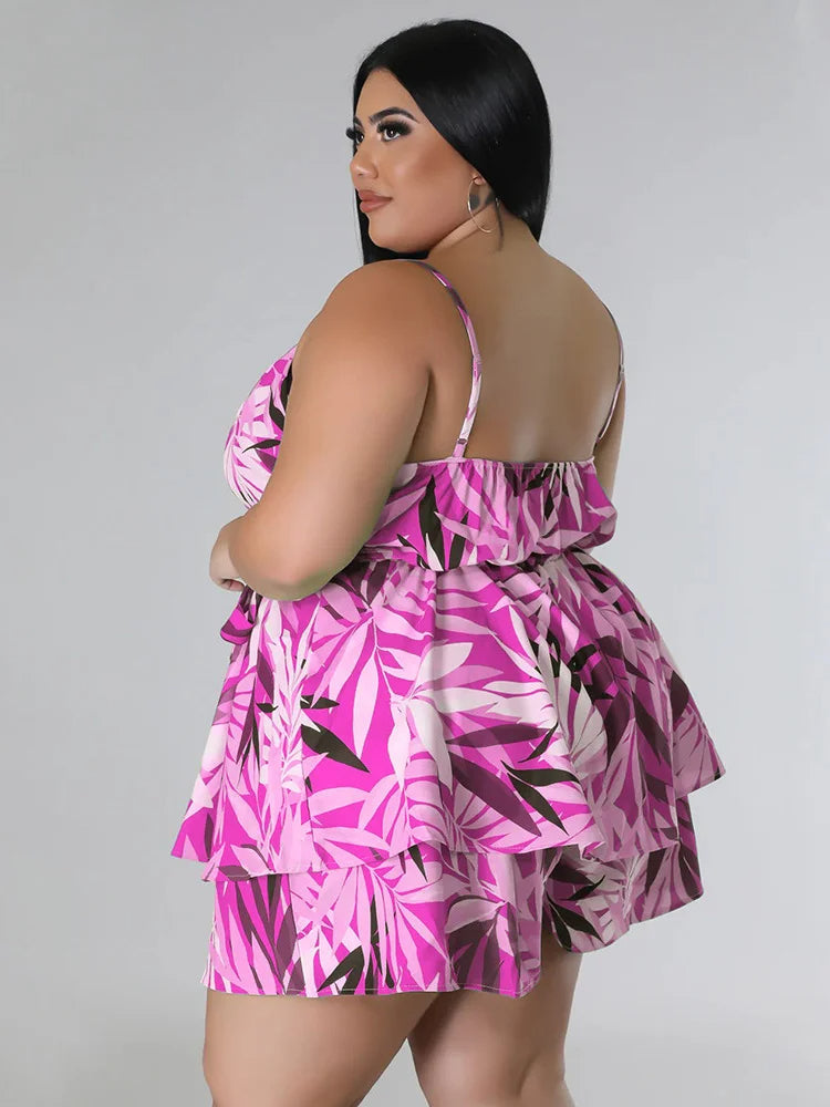 Sammy Jackson™ Feline Plus Size Playsuit | Zomers & Trendy