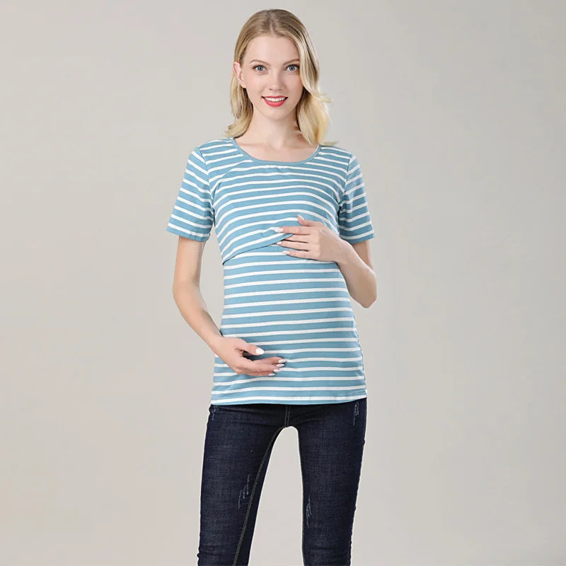 Sammy Jackson™ Kristel Voedingsshirt | Gestreept & Casual