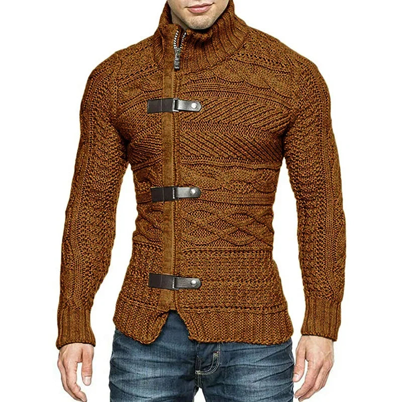 Sammy Jackson™ Boaz Urban Vest | Gebreid vest met leren accenten