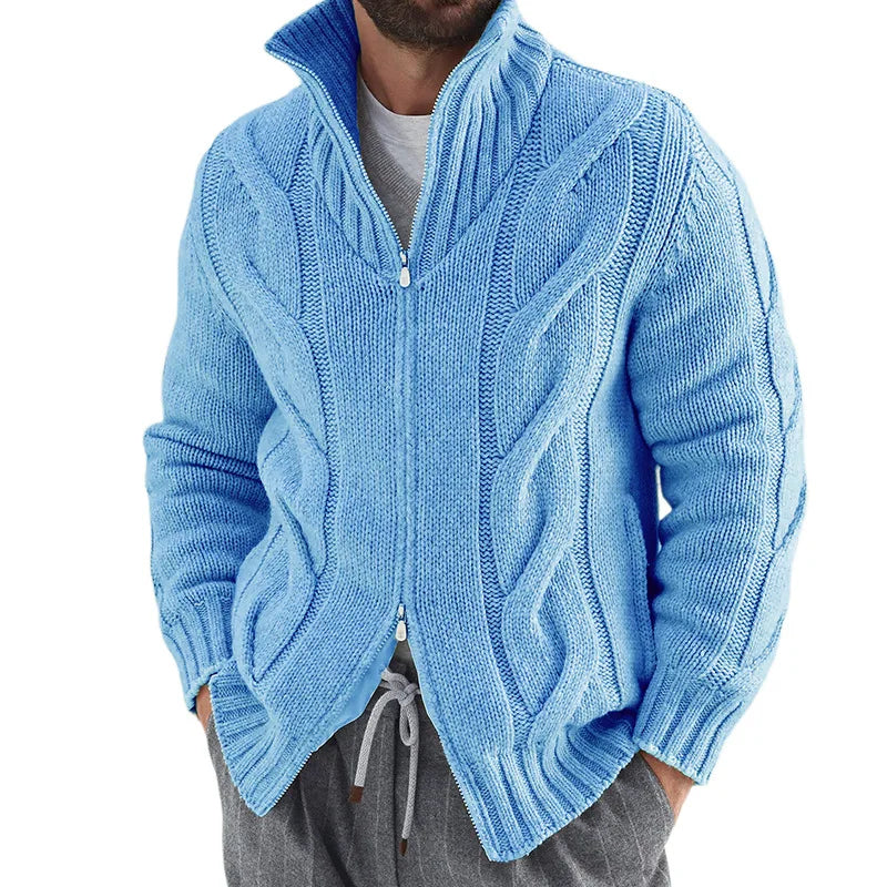 Sammy Jackson™ Sven Vest | Gebreid vest met hoge kraag en ritssluiting