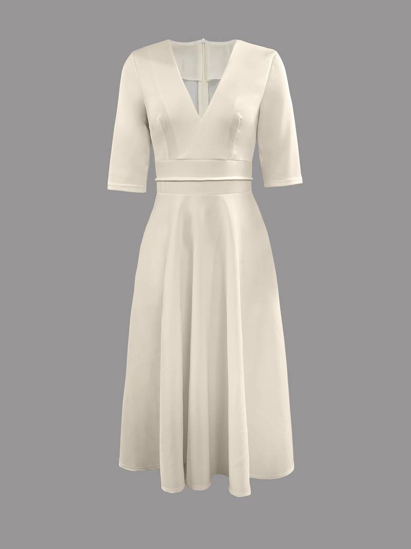 Retro Witte A-Lijn Swingjurk – Vivienne