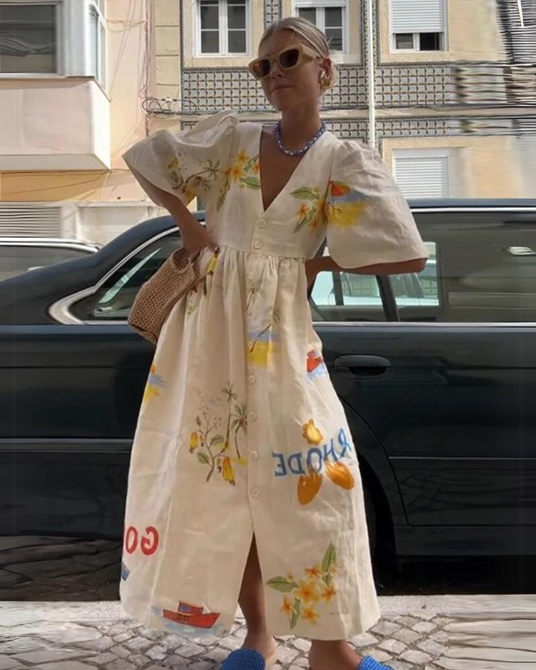 Oversized V-hals Zomerkleed – Amara