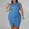 Sammy Jackson™ Helen Plus-Size Spijkerjurk | Trendy & Stoer