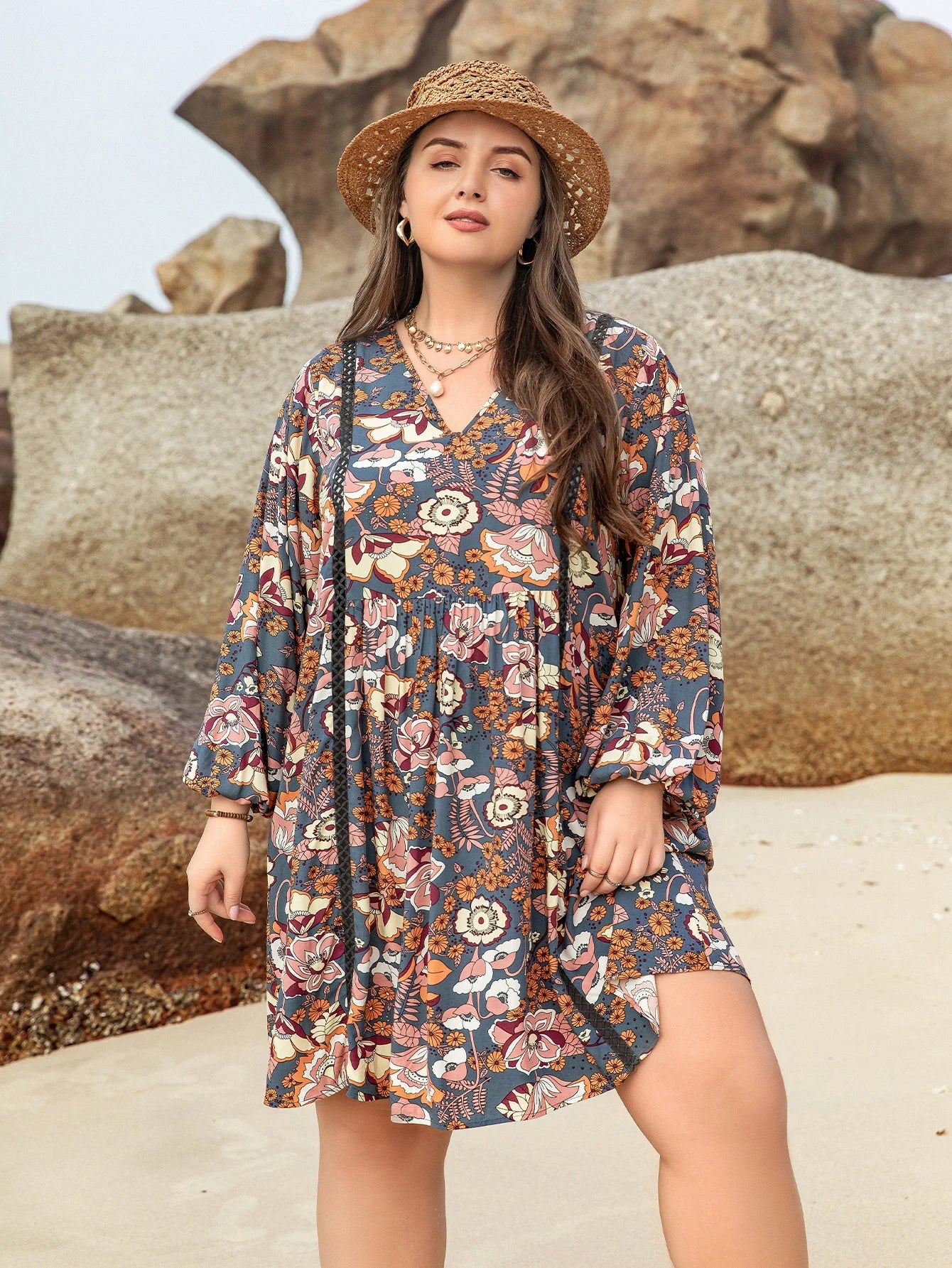 Sammy Jackson™ Jennifer Plus-Size Zomerjurk | Rustiek & Casual