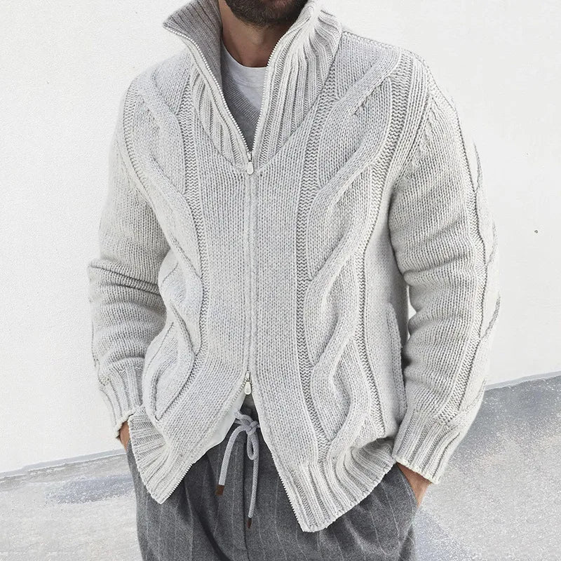 Sammy Jackson™ Sven Vest | Gebreid vest met hoge kraag en ritssluiting