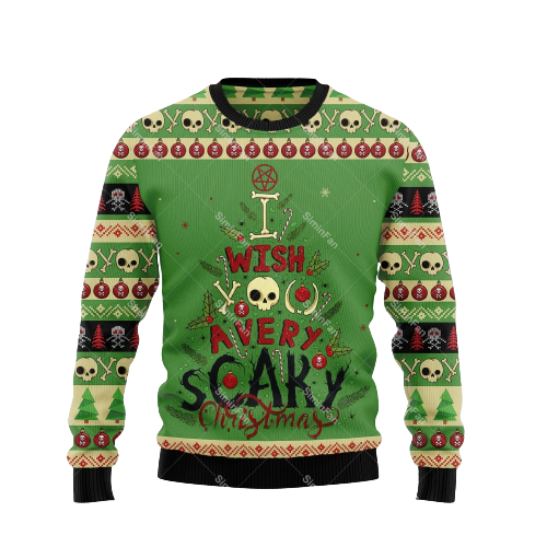 Sammy Jackson™ GrungeFest Kersttrui | Trui met schedelprint
