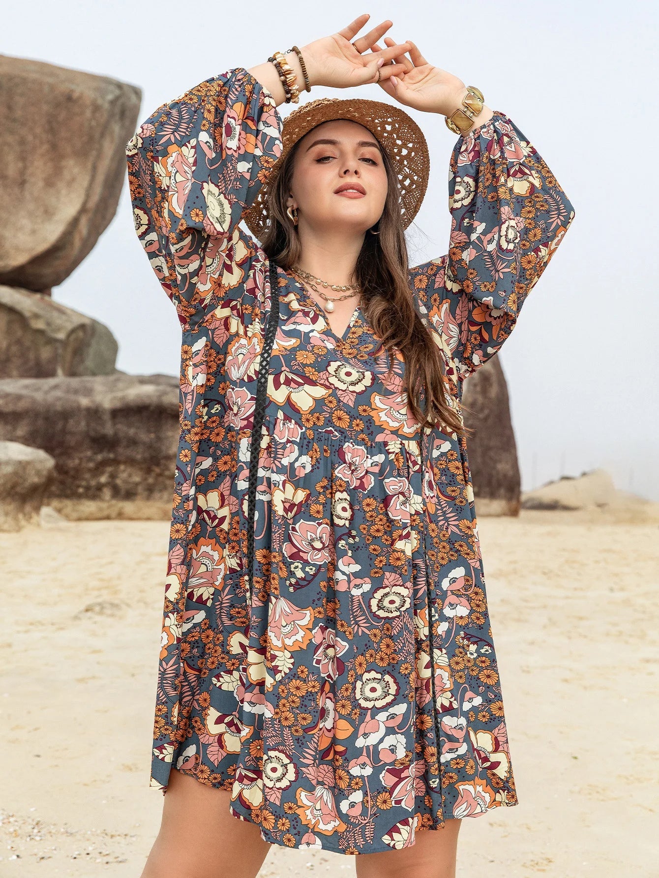 Sammy Jackson™ Jennifer Plus-Size Zomerjurk | Rustiek & Casual