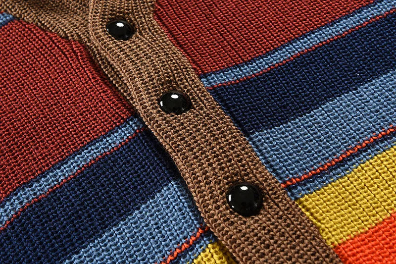 Sammy Jackson™ Siebe Gebreid Vest | Trendy meerkleurig vest met knopen