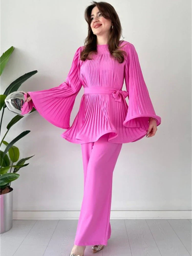 Dames Geplooide Kledingset – Selene