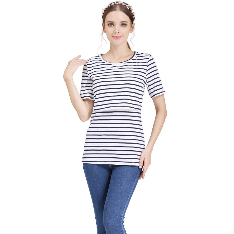 Sammy Jackson™ Kristel Voedingsshirt | Gestreept & Casual
