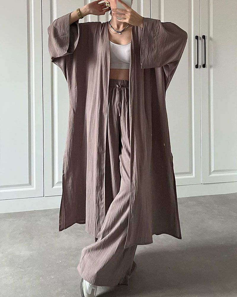 Casual twee-deel set voor dames met vest en broek - Thalia