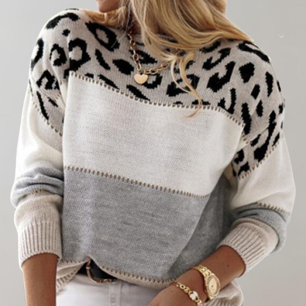 Lilly - Warme Panterprint Trui voor Dames