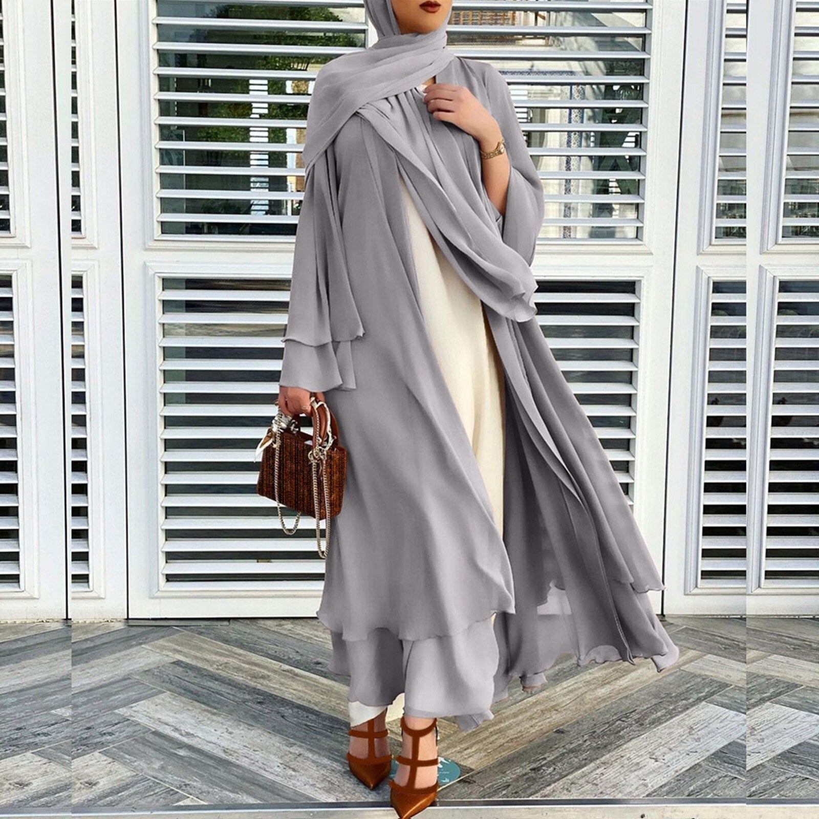 Sammy Jackson™ Open Amina Abaya met Hijab | Een mooie & luchtige abaya