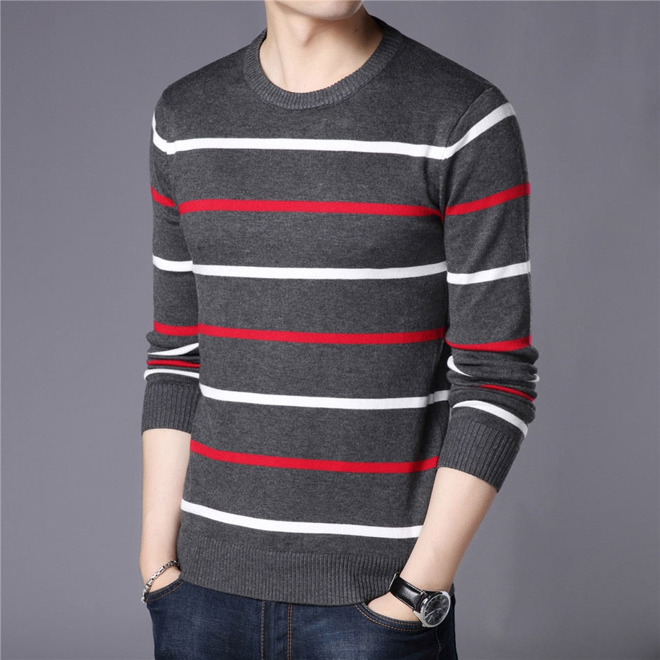 Sammy Jackson™ Herenmode | Casual Gestreepte Trui met O-neck