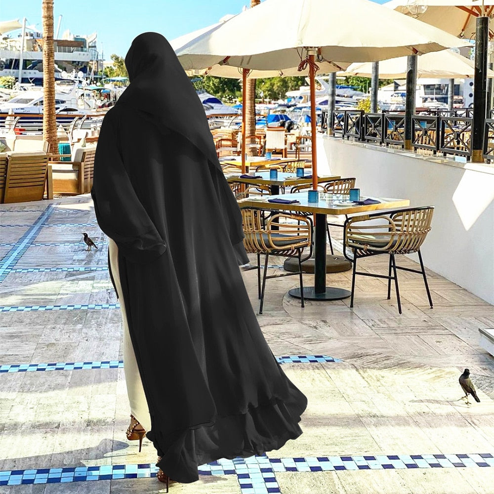 Sammy Jackson™ Open Amina Abaya met Hijab | Een mooie & luchtige abaya