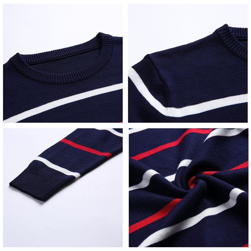 Sammy Jackson™ Herenmode | Casual Gestreepte Trui met O-neck