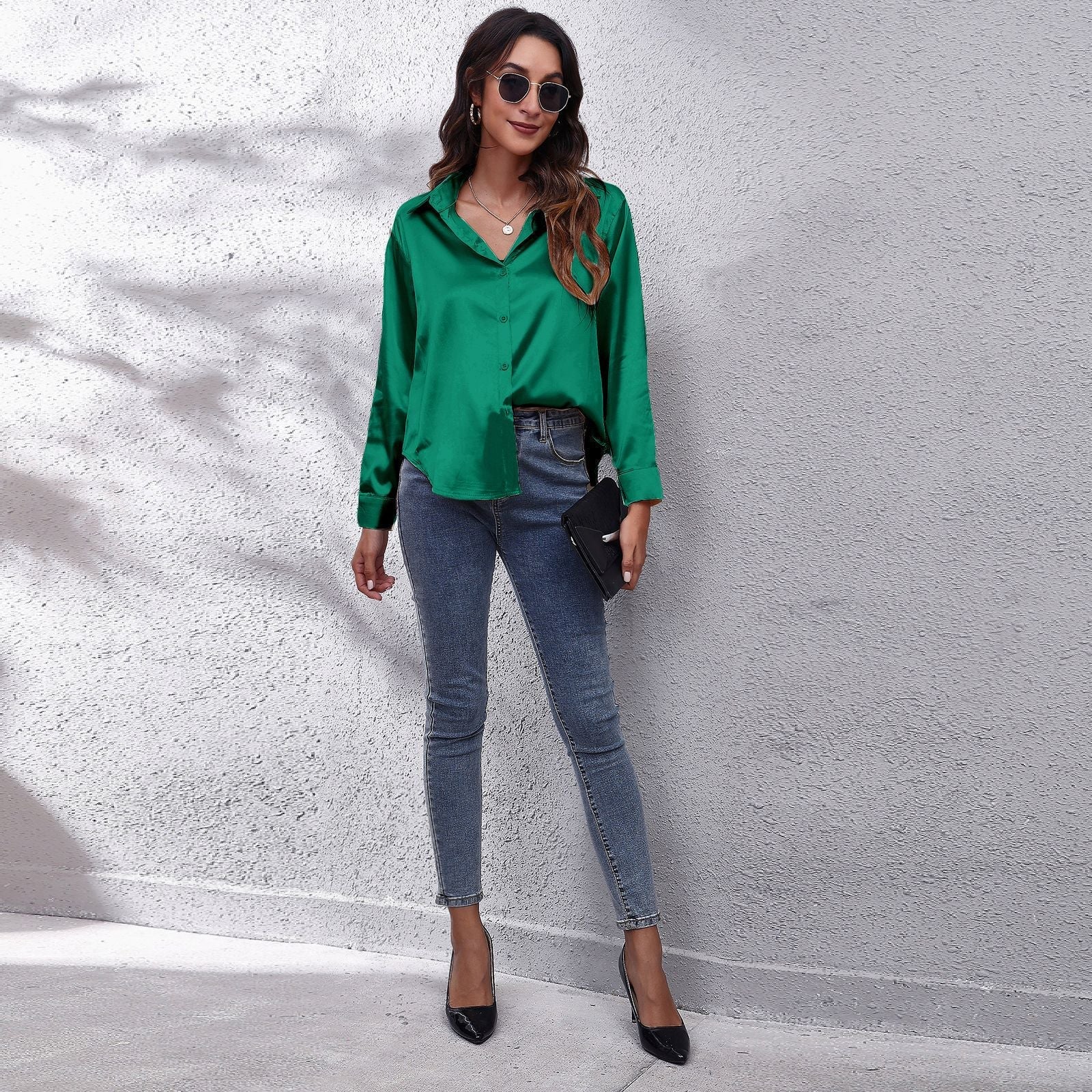 Sammy Jackson™ Shila Satijnen Blouse | Een Zomerse & Luchtige Damesblouse