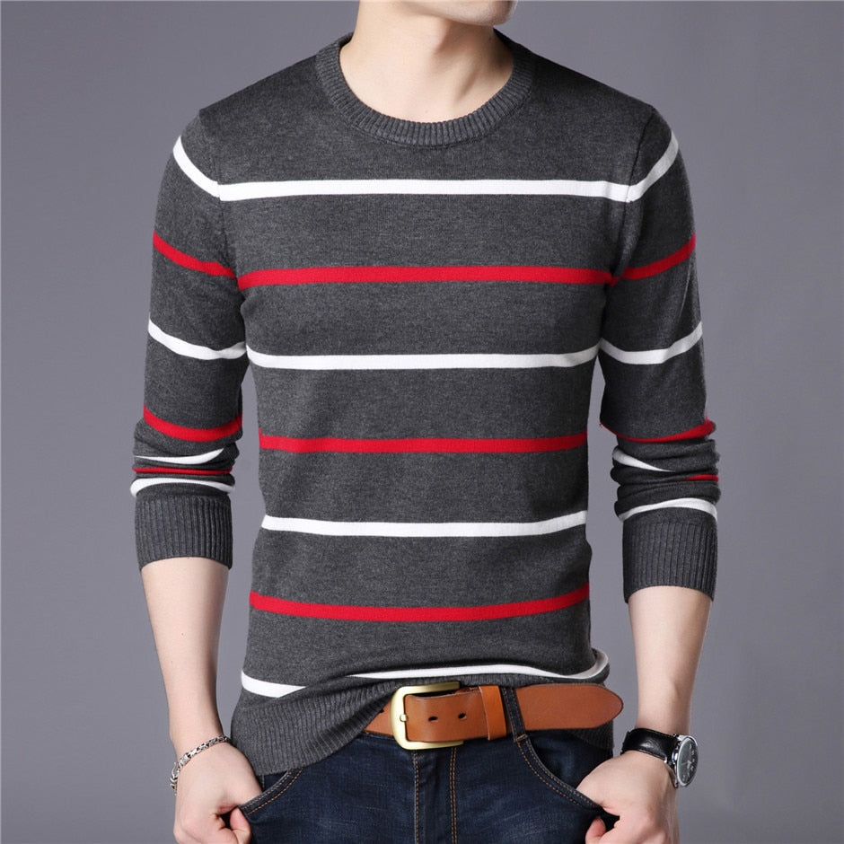 Sammy Jackson™ Herenmode | Casual Gestreepte Trui met O-neck