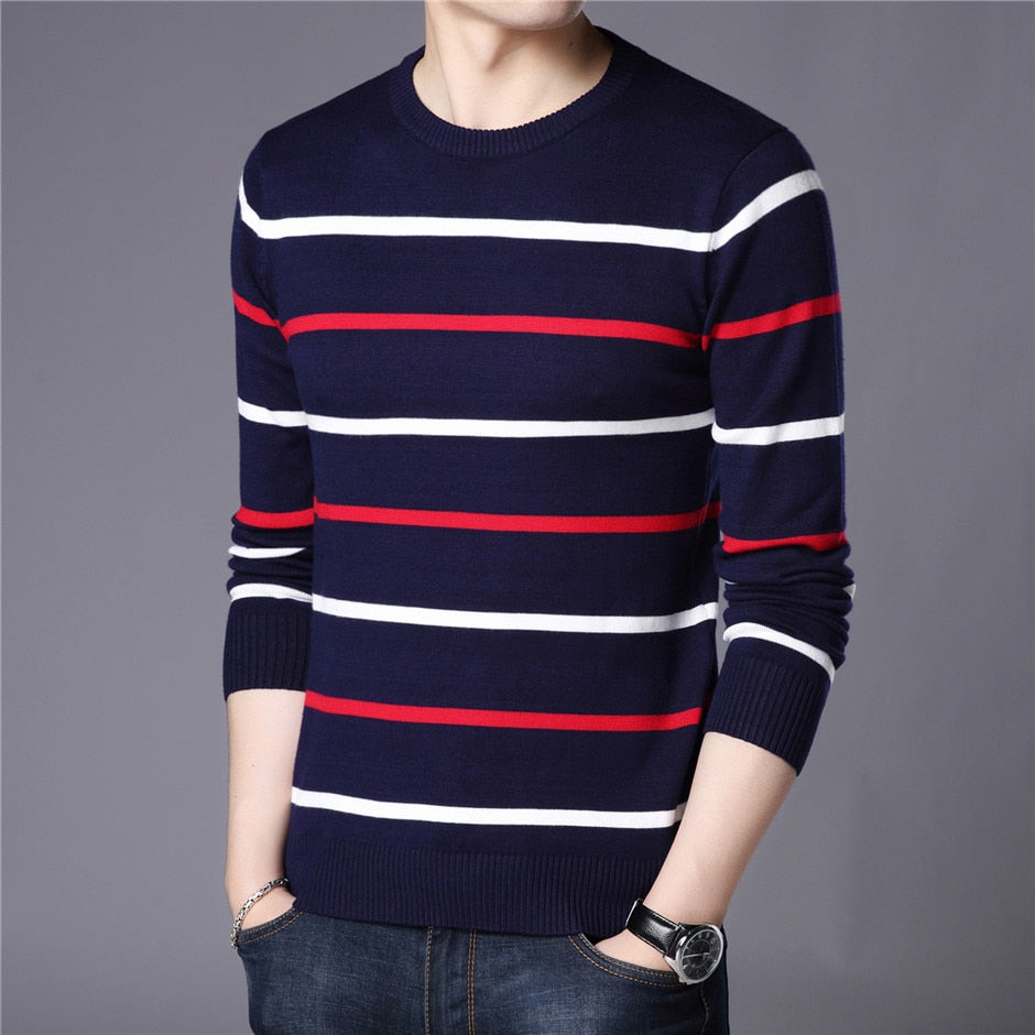 Sammy Jackson™ Herenmode | Casual Gestreepte Trui met O-neck