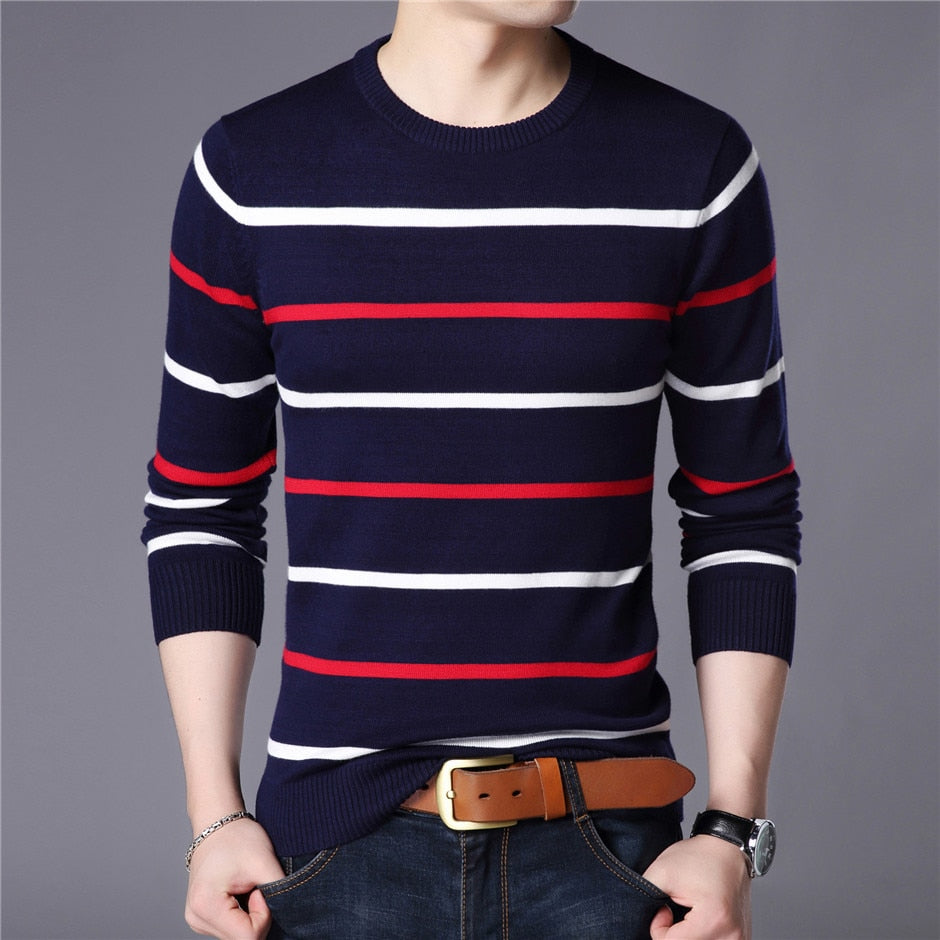 Sammy Jackson™ Herenmode | Casual Gestreepte Trui met O-neck