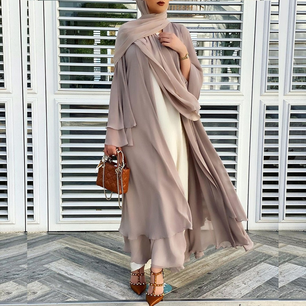 Sammy Jackson™ Open Amina Abaya met Hijab | Een mooie & luchtige abaya